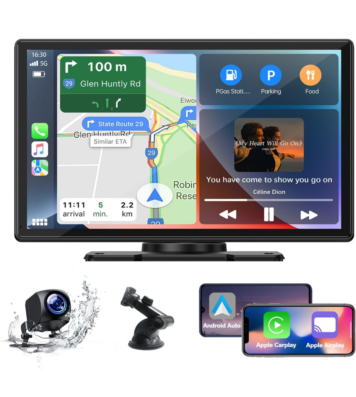 Autoradio portatile bluetooth carplay Android/Apple 9,8 pollici con telecamera posteriore | Maxistore™